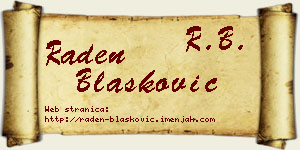 Raden Blašković vizit kartica
